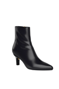 The Bootie - Coal Stretch Leather 3 Stiletto