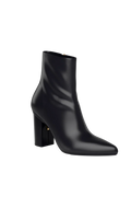 The Bootie - Coal Stretch Leather 4 Block