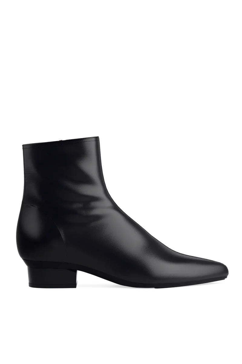 The Bootie - Coal Stretch Leather