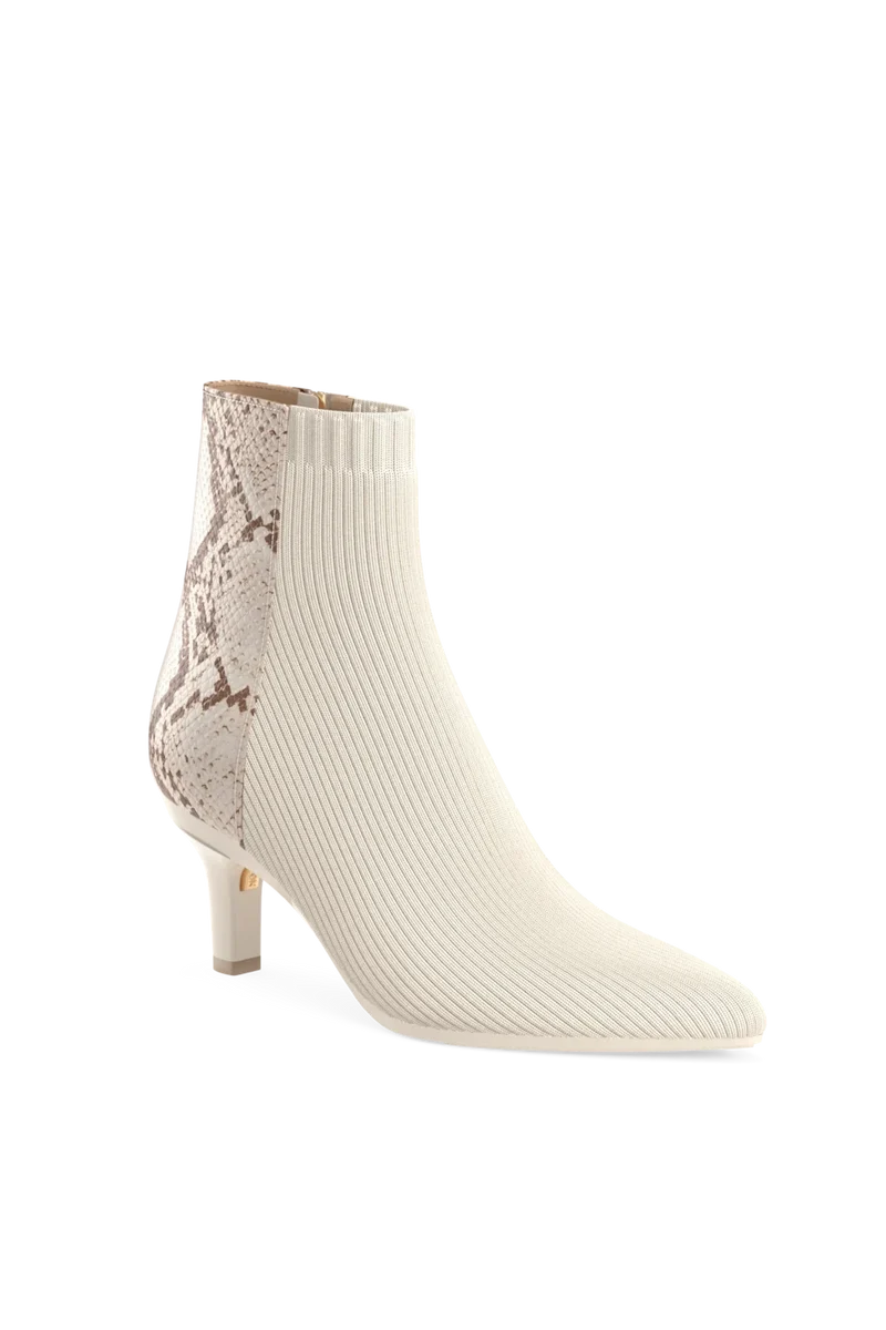 The Bootie - Ivory Snakeskin & Knit 3 Stiletto - Final Sale