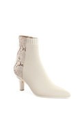 The Bootie - Ivory Snakeskin & Knit 3 Stiletto - Final Sale