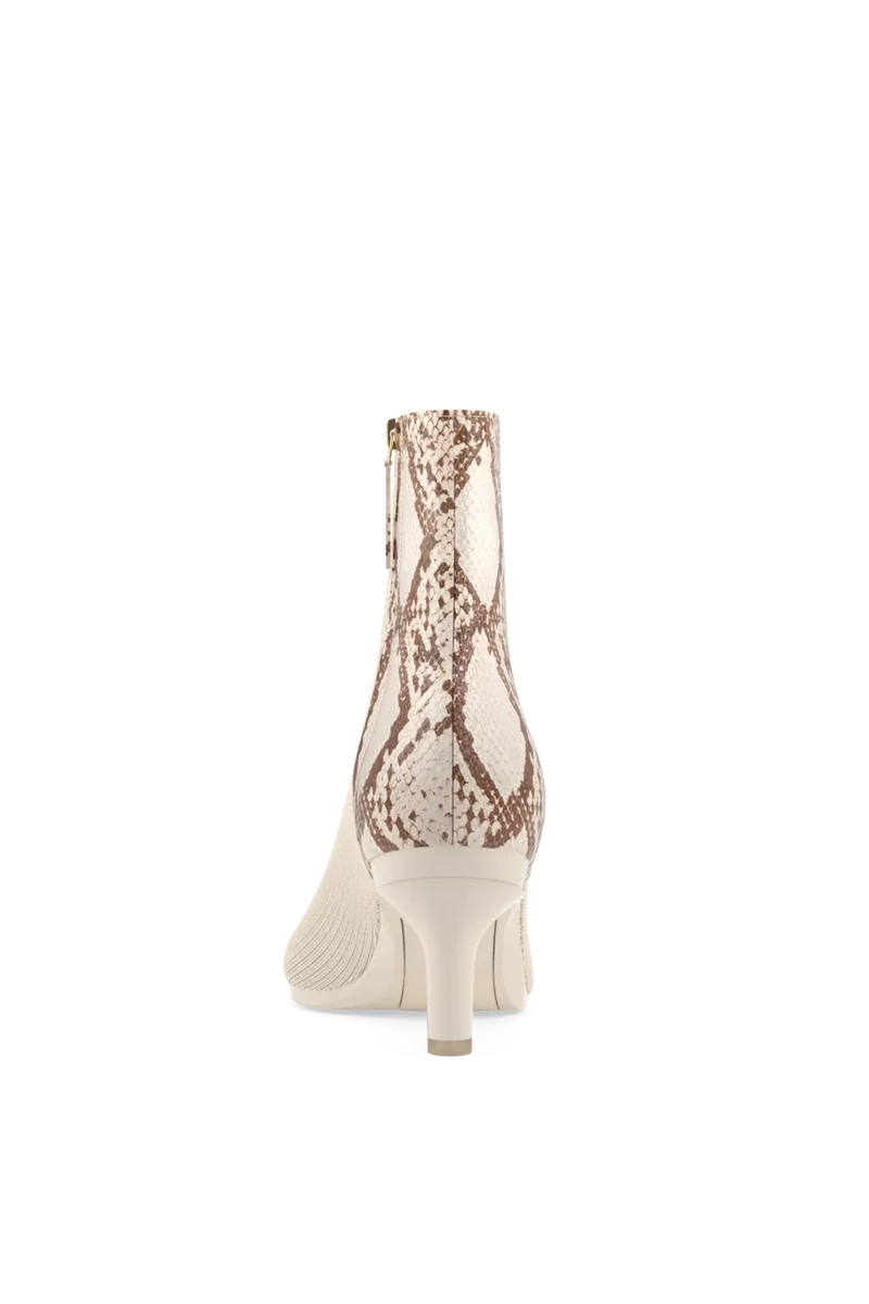 The Bootie - Ivory Snakeskin & Knit 3 Stiletto - Final Sale