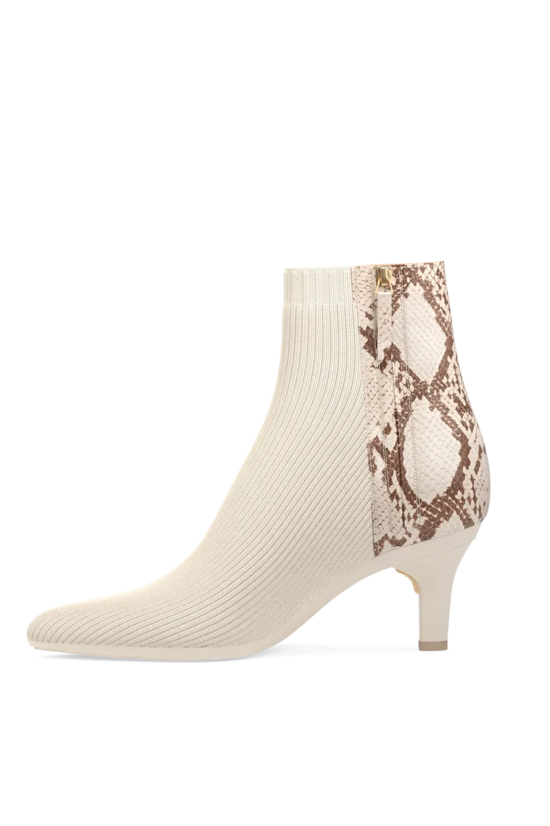 The Bootie - Ivory Snakeskin & Knit 3 Stiletto - Final Sale