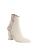 The Bootie - Ivory Snakeskin & Knit 4 Block - Final Sale