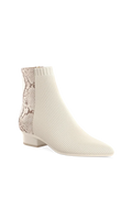 The Bootie - Ivory Snakeskin & Knit - Final Sale