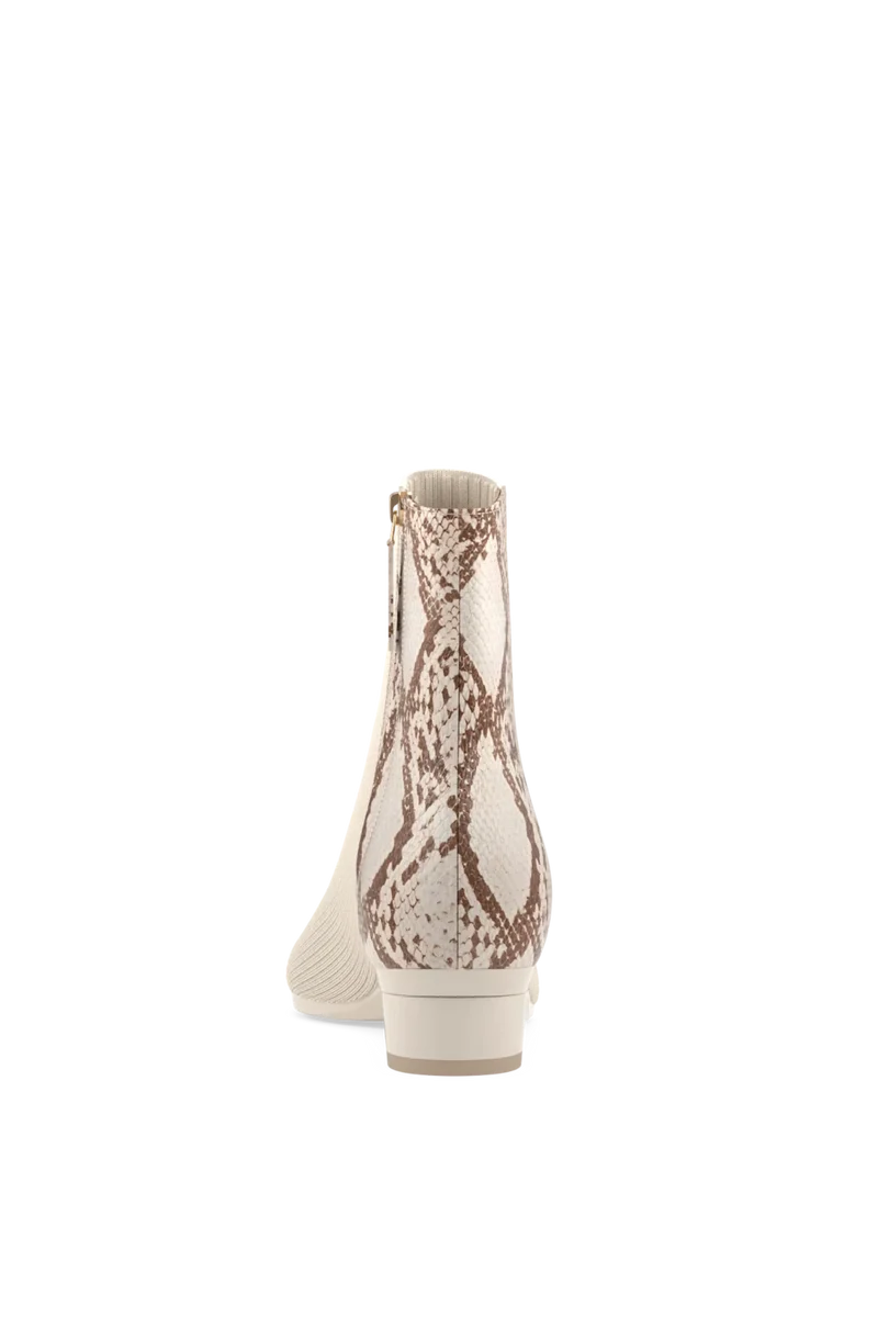 The Bootie - Ivory Snakeskin & Knit - Final Sale