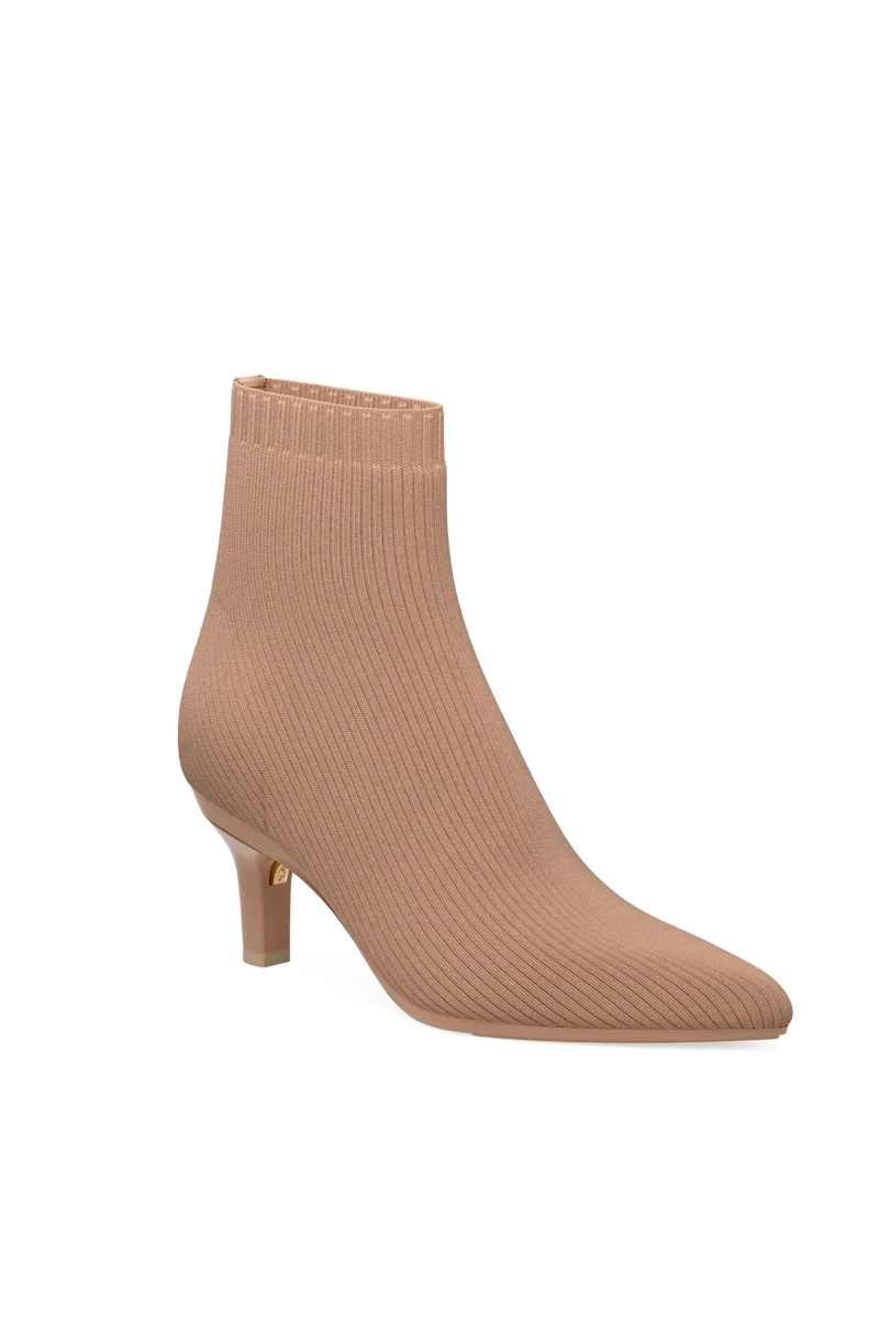 The Bootie - Latte Knit 3 Stiletto