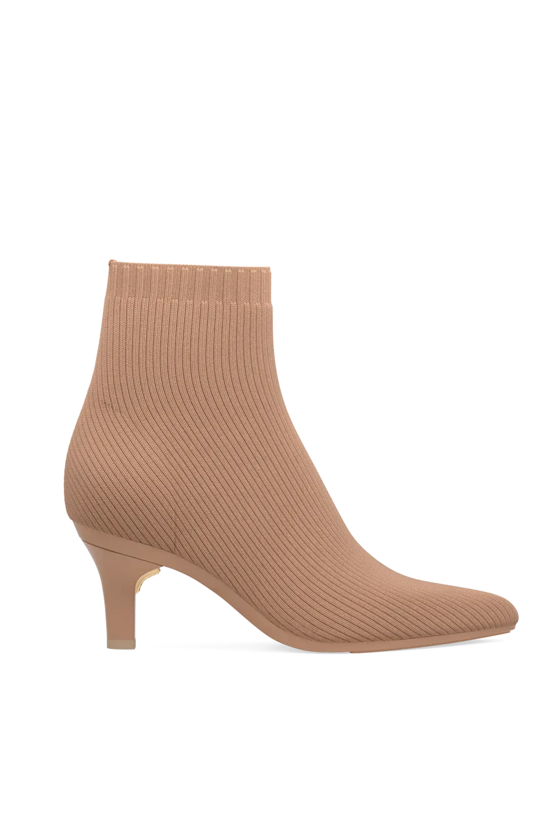 The Bootie - Latte Knit 3 Stiletto