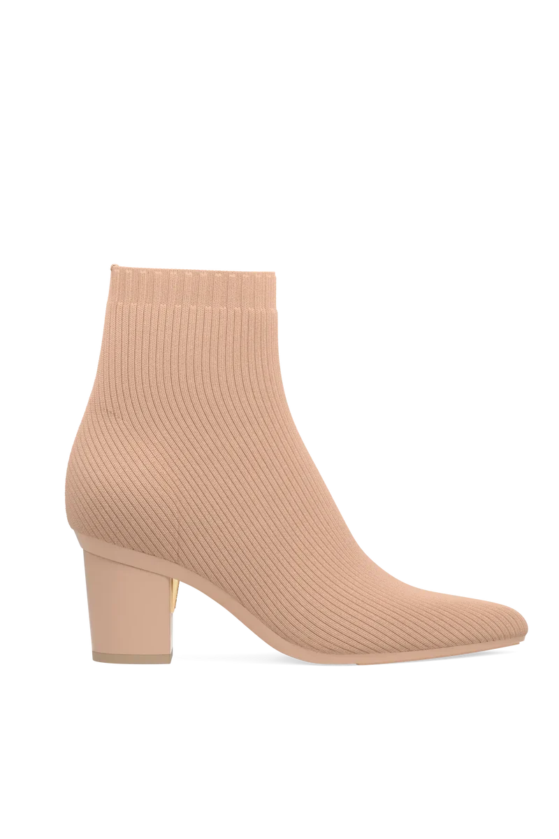 The Bootie - Sand Knit + Block Heel Kit 3 Sand - Final Sale
