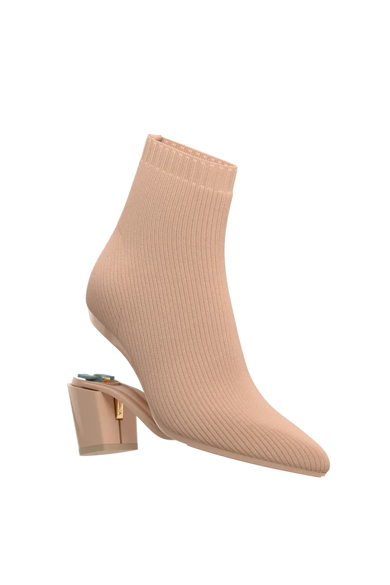 The Bootie - Sand Knit + Block Heel Kit 3 Sand - Final Sale