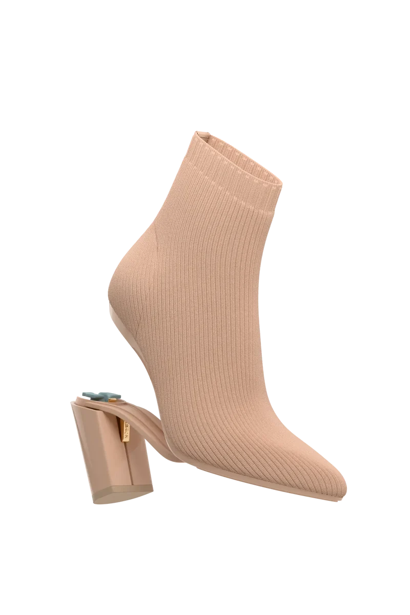 The Bootie - Sand Knit + Block Heel Kit 4 Sand - Final Sale