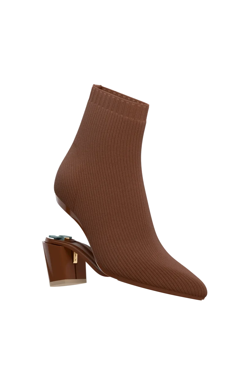 The Bootie - Walnut Knit 3 Block
