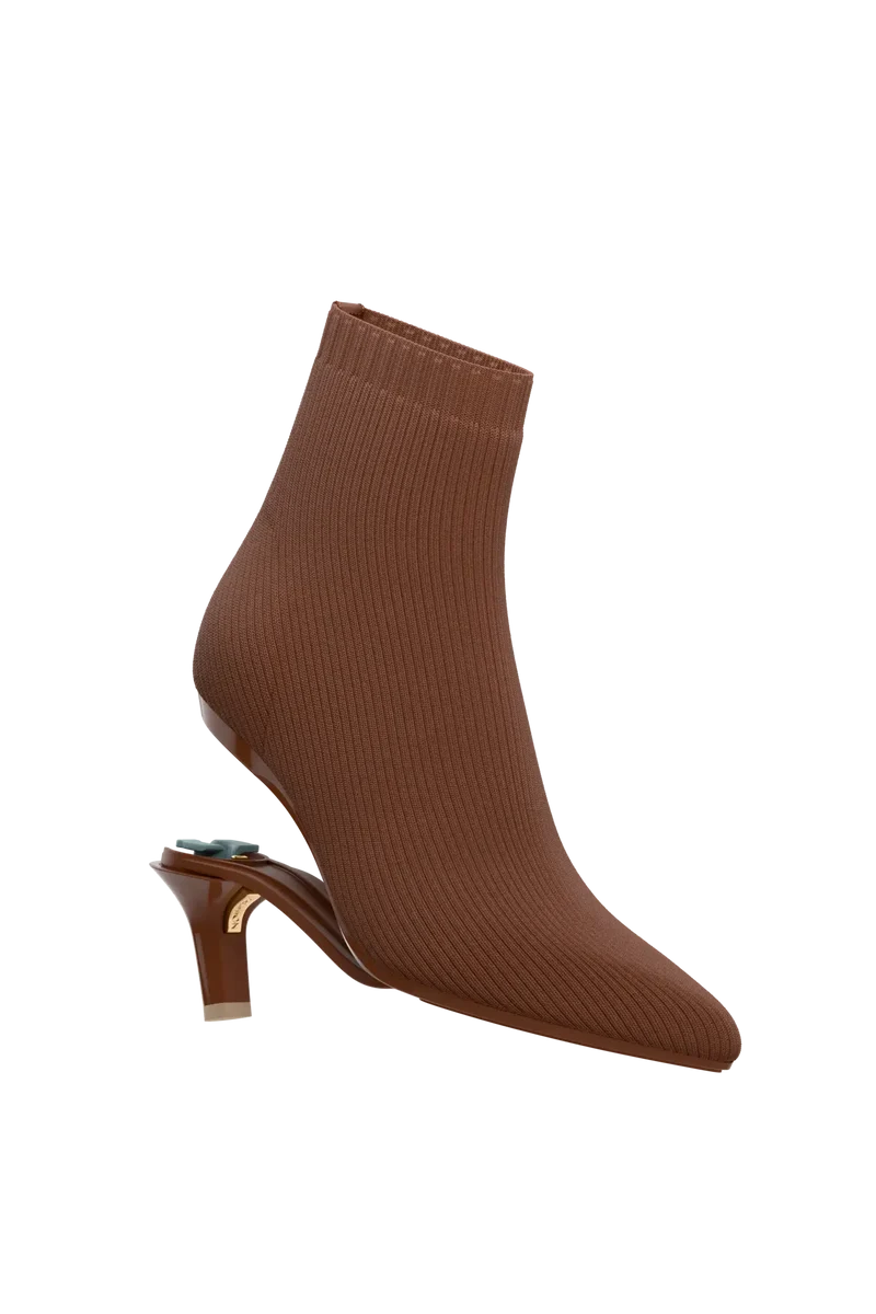 The Bootie - Walnut Knit 3 Stiletto