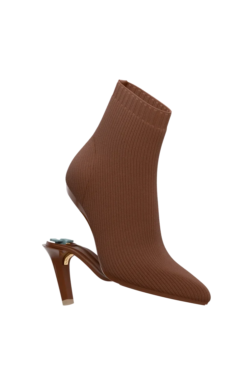 The Bootie - Walnut Knit 4 Stiletto