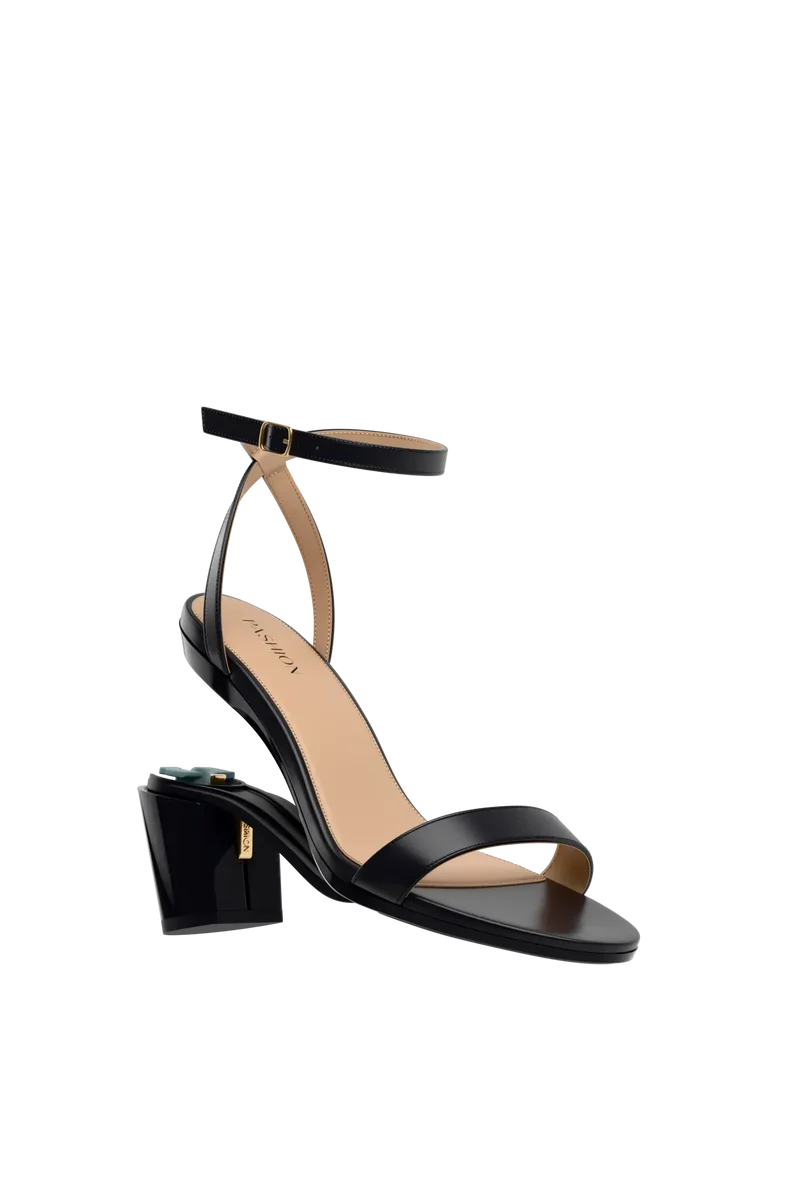 The Brenna - Coal Leather + Block Heel Kit 3 Coal