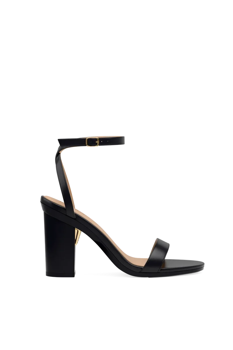 The Brenna - Coal Leather + Block Heel Kit 4 Coal