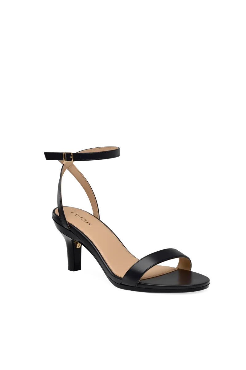 The Brenna - Coal Leather + Stiletto Heel Kit 3 Coal