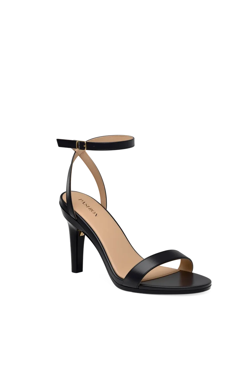 The Brenna - Coal Leather + Stiletto Heel Kit 4 Coal
