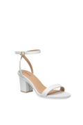 The Brenna - White Leather + Block Heel Kit 3 White