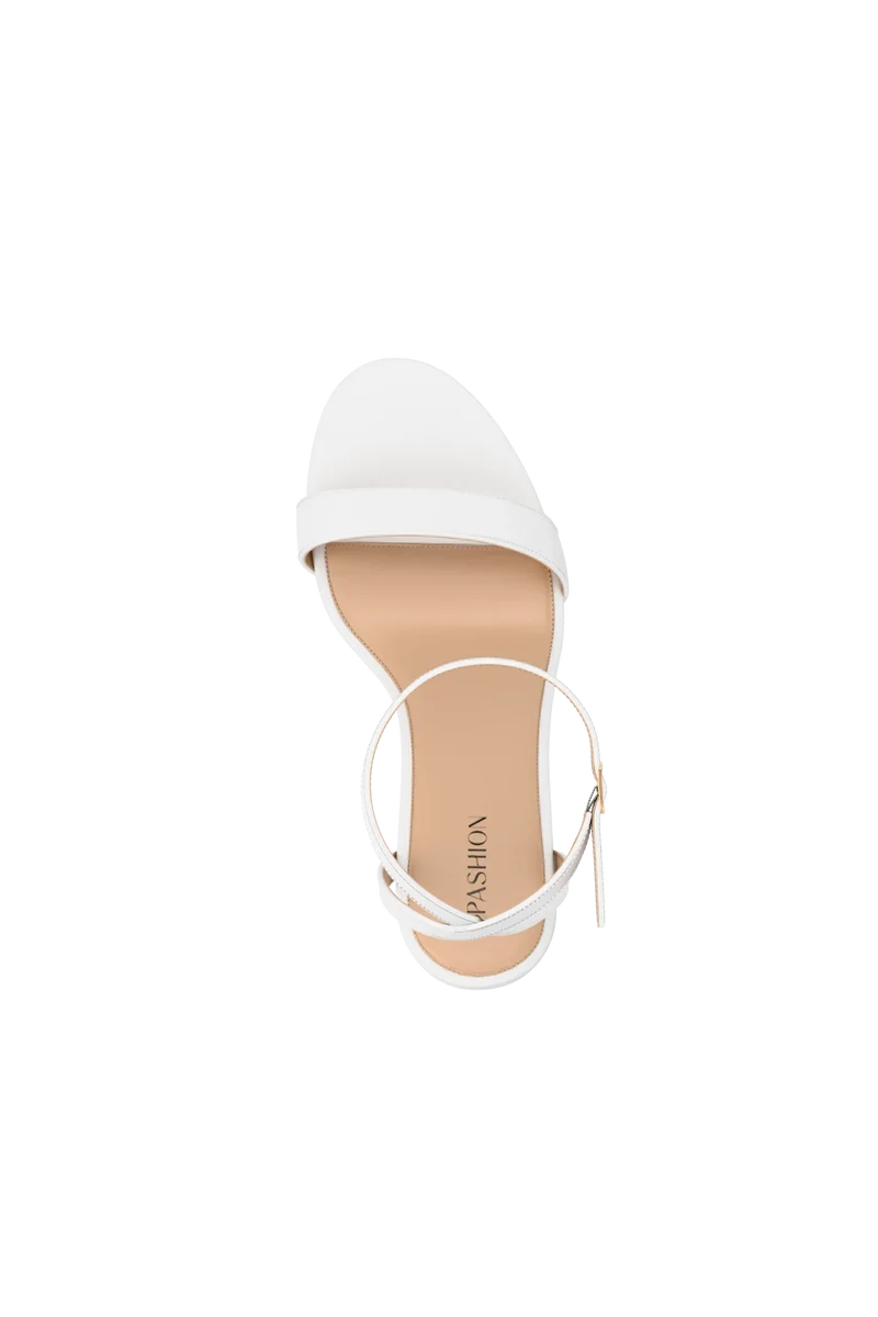 The Brenna - White Leather + Block Heel Kit 3 White