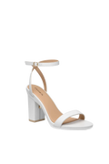 The Brenna - White Leather + Block Heel Kit 4 White