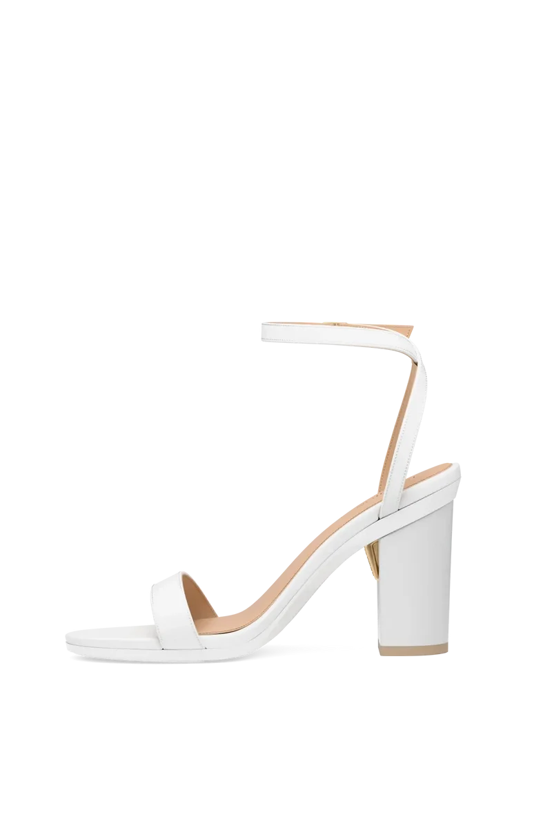 The Brenna - White Leather + Block Heel Kit 4 White
