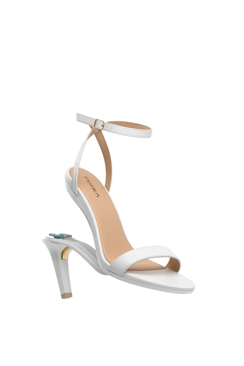 The Brenna - White Leather + Stiletto Heel Kit 4 White