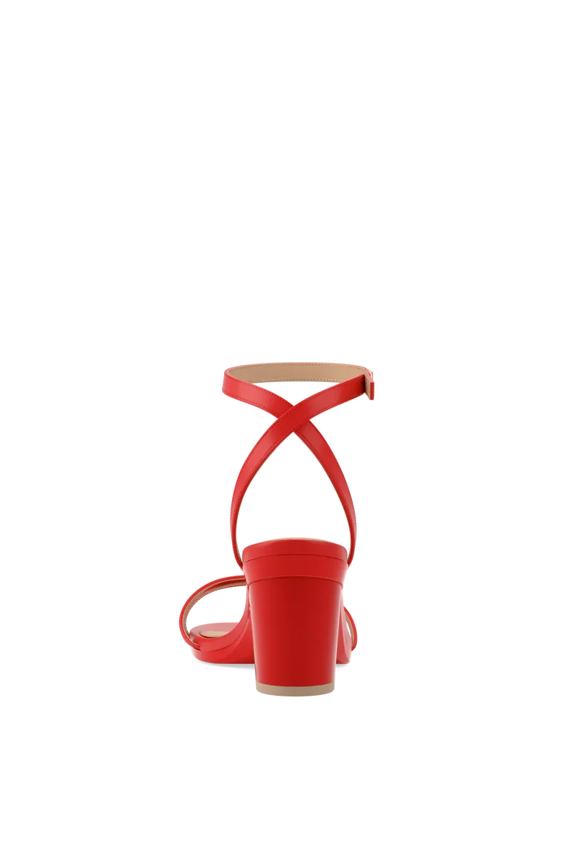 The Brynn - Cherry Red Leather 3 Block