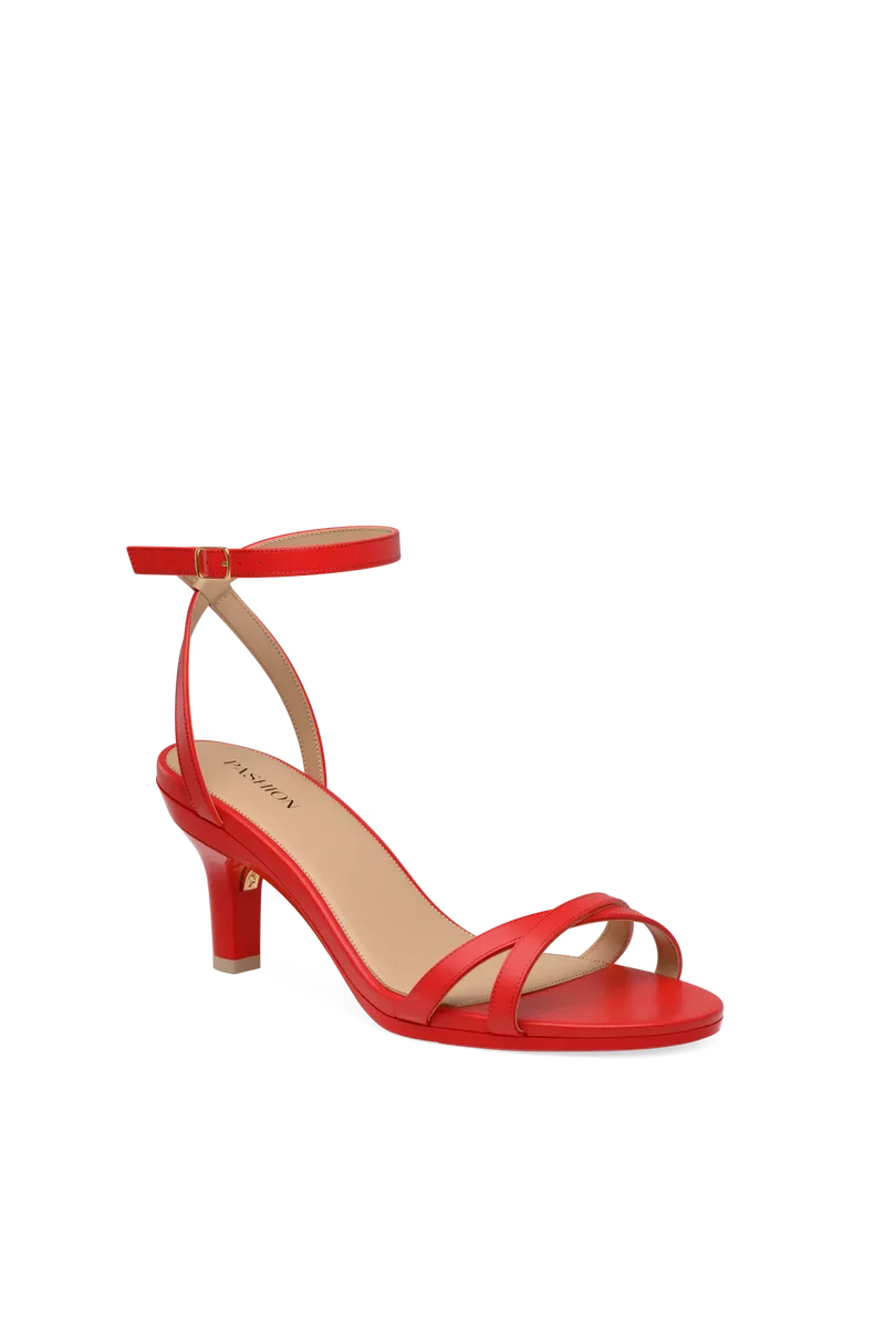 The Brynn - Cherry Red Leather 3 Stiletto