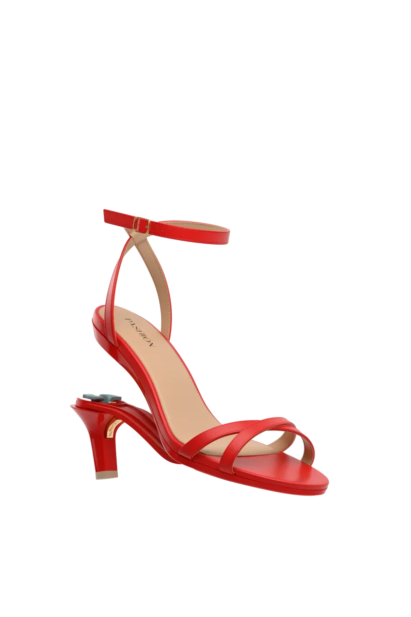The Brynn - Cherry Red Leather 3 Stiletto