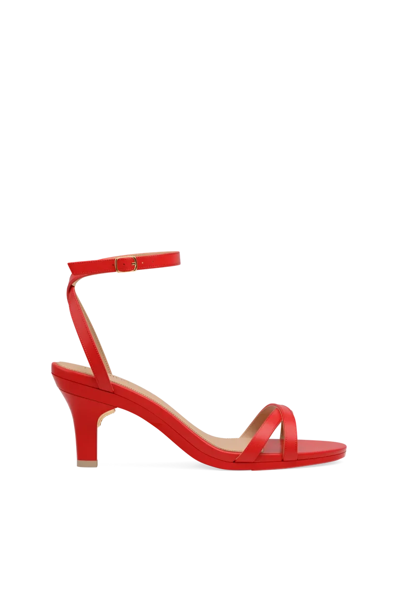 The Brynn - Cherry Red Leather 3 Stiletto