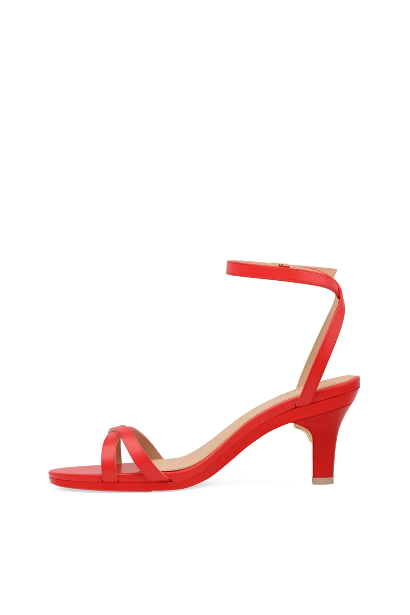 The Brynn - Cherry Red Leather 3 Stiletto