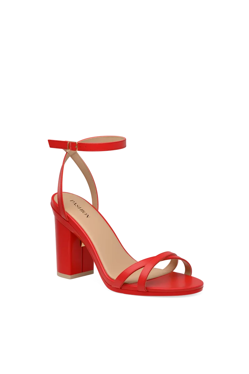 The Brynn - Cherry Red Leather 4 Block
