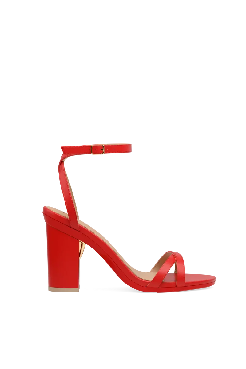 The Brynn - Cherry Red Leather 4 Block