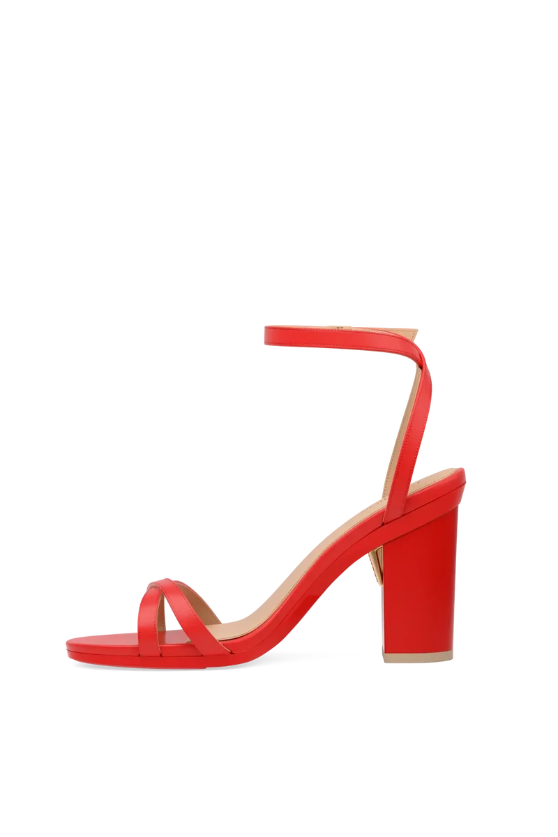 The Brynn - Cherry Red Leather 4 Block