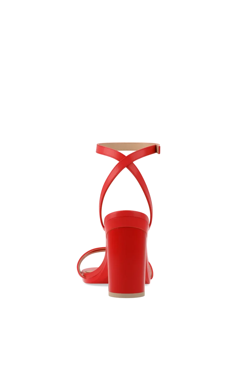 The Brynn - Cherry Red Leather 4 Block