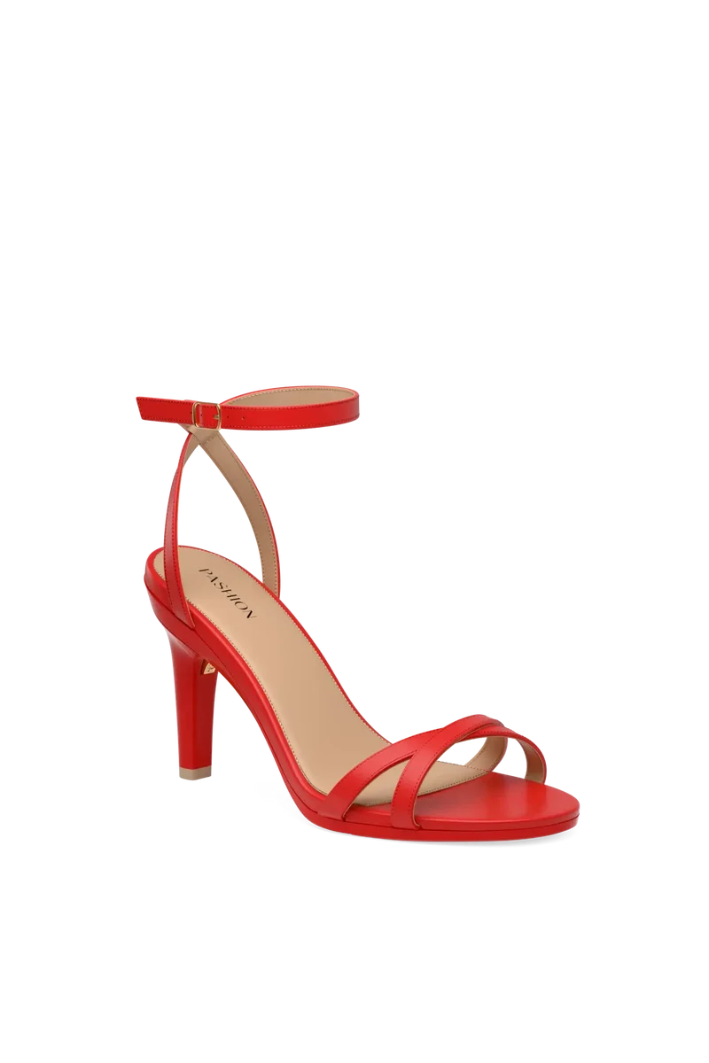 The Brynn - Cherry Red Leather 4 Stiletto