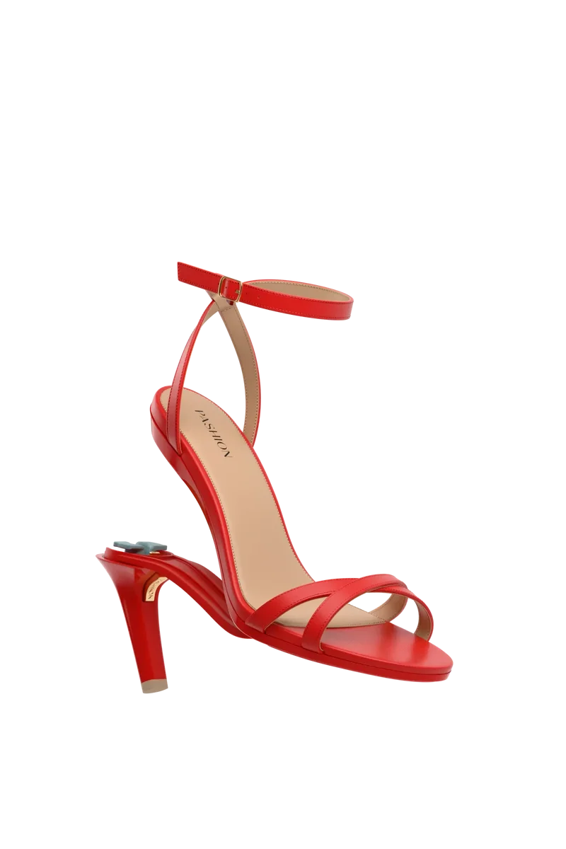 The Brynn - Cherry Red Leather 4 Stiletto