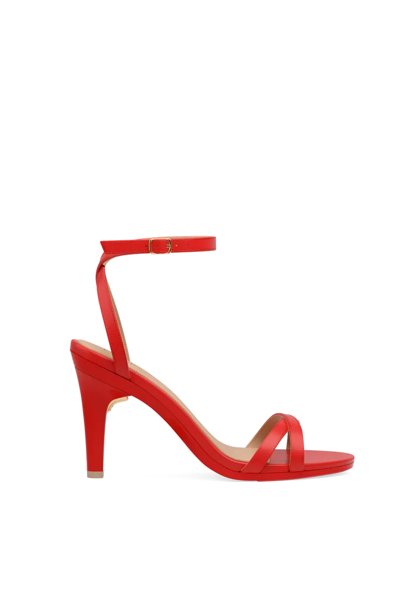 The Brynn - Cherry Red Leather 4 Stiletto