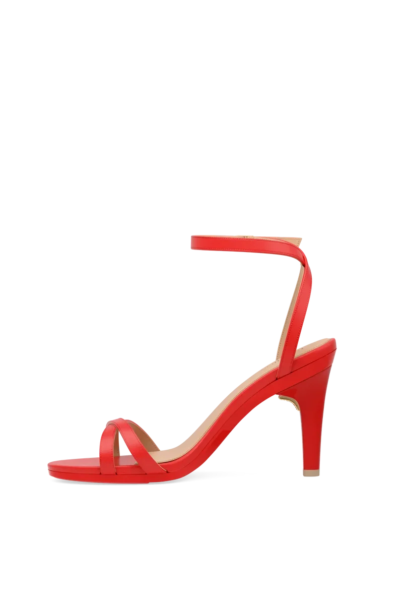 The Brynn - Cherry Red Leather 4 Stiletto