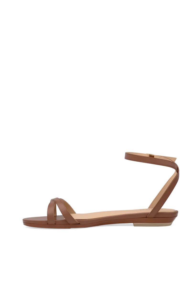 The Brynn - Walnut Leather Flat