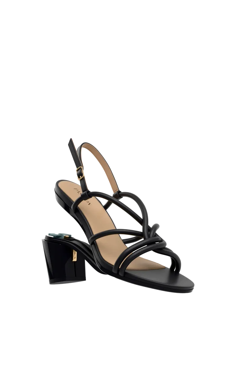 The Capri - Coal Vegan Leather 3 Block