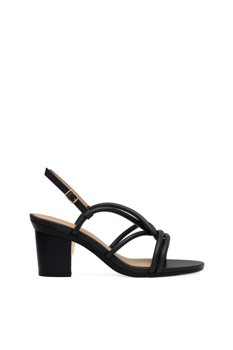 The Capri - Coal Vegan Leather 3 Block