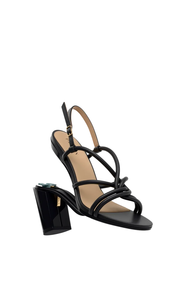 The Capri - Coal Vegan Leather 4 Block