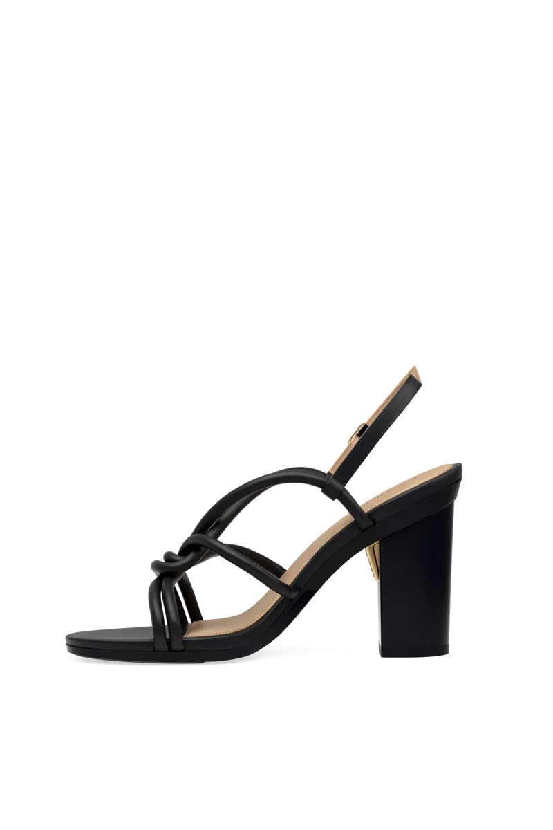 The Capri - Coal Vegan Leather 4 Block