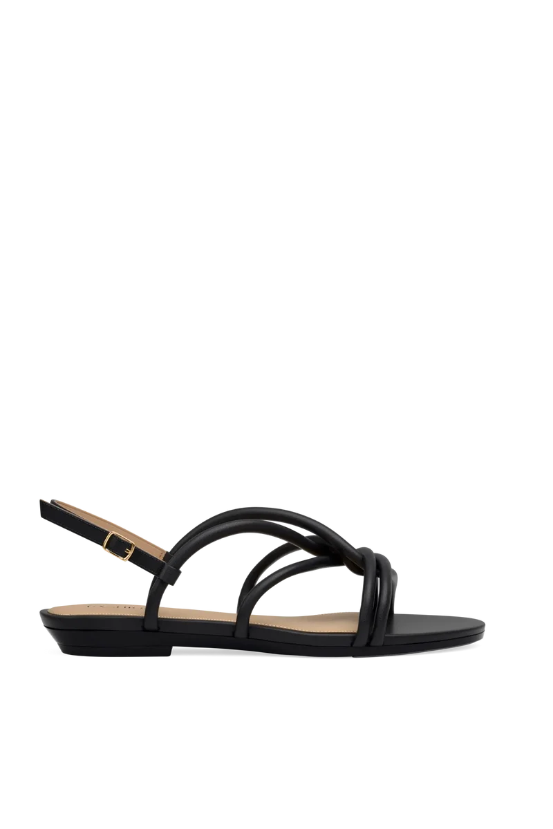 The Capri - Coal Vegan Leather Flat