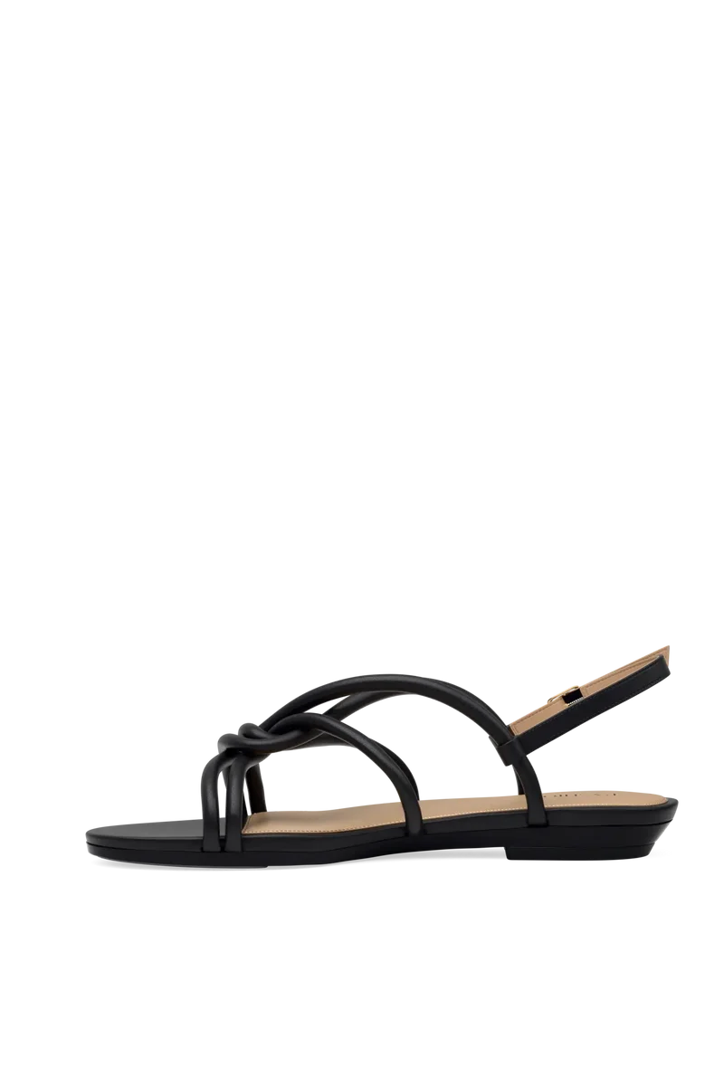 The Capri - Coal Vegan Leather Flat