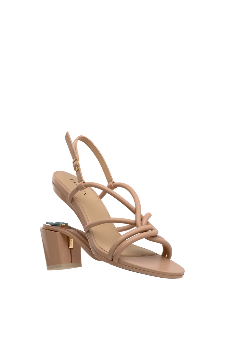 The Capri - Latte Vegan Leather 3 Block