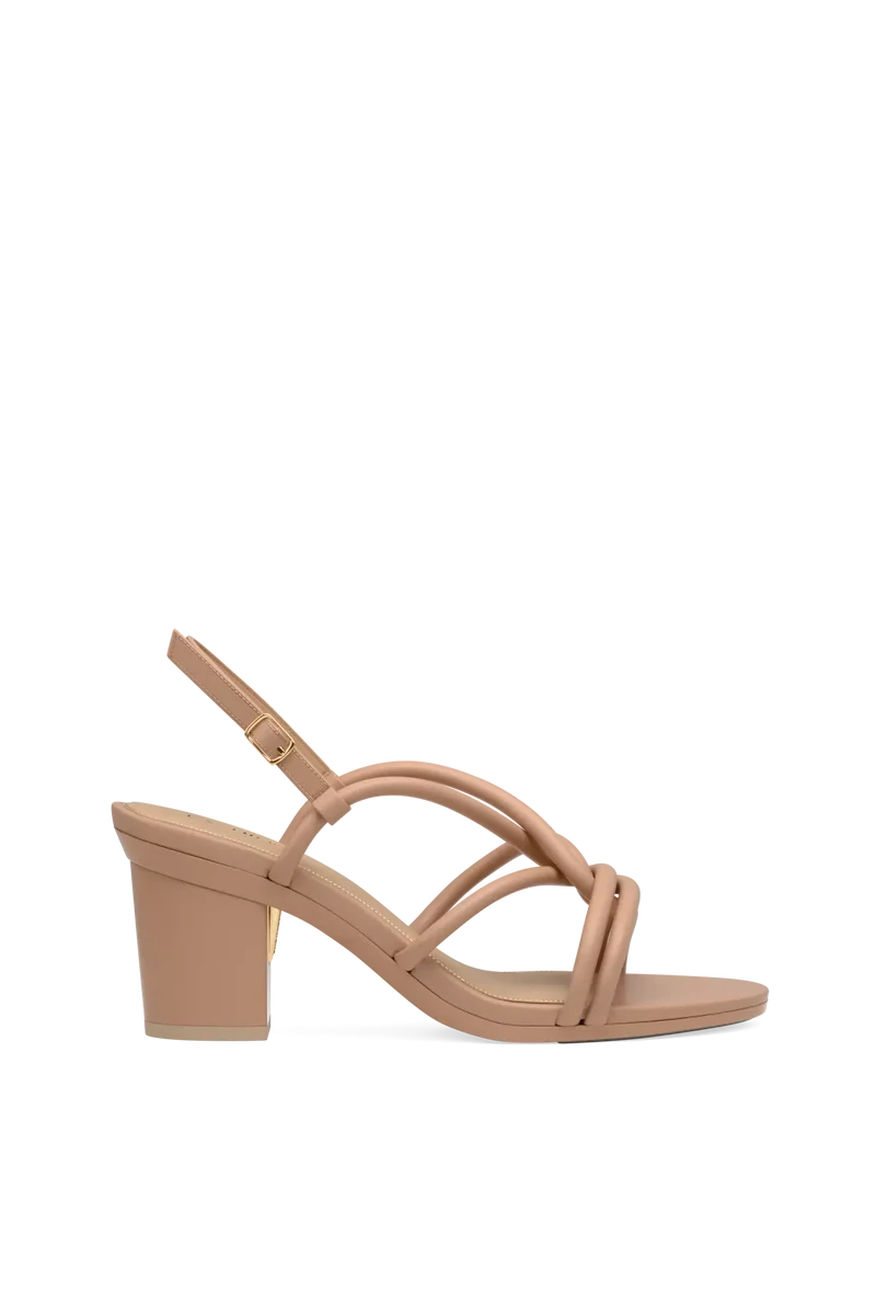 The Capri - Latte Vegan Leather 3 Block