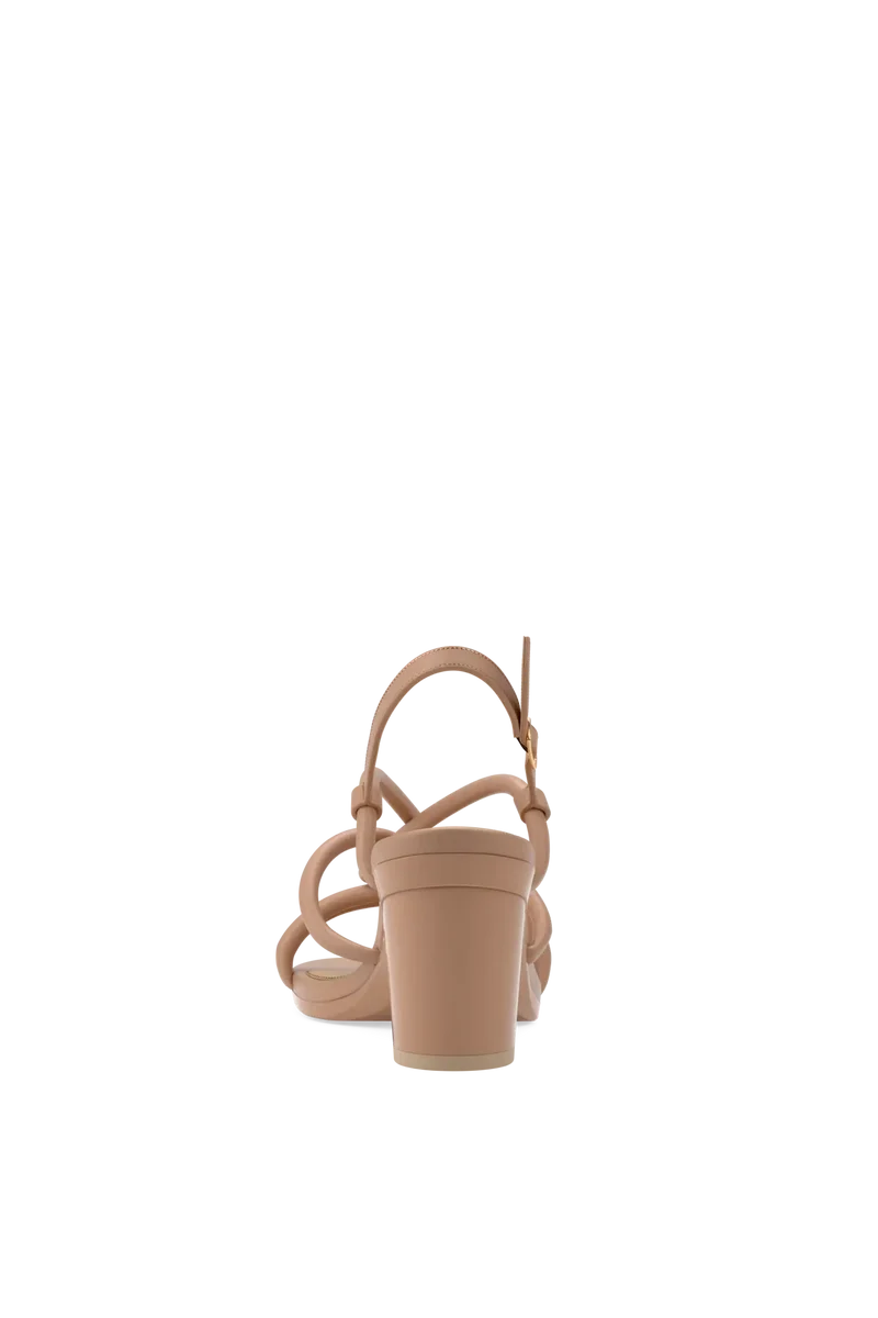 The Capri - Latte Vegan Leather 3 Block